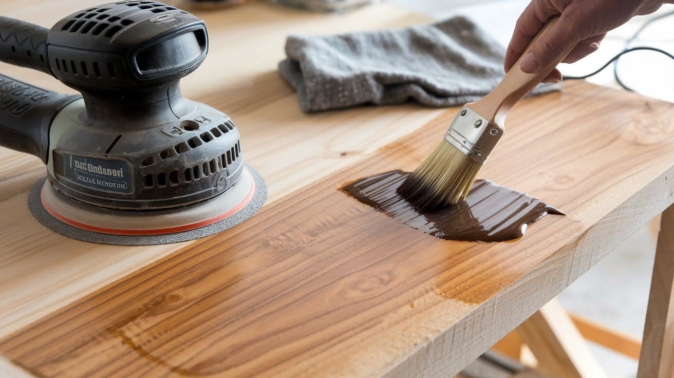 Sanding, Staining, and Sealing