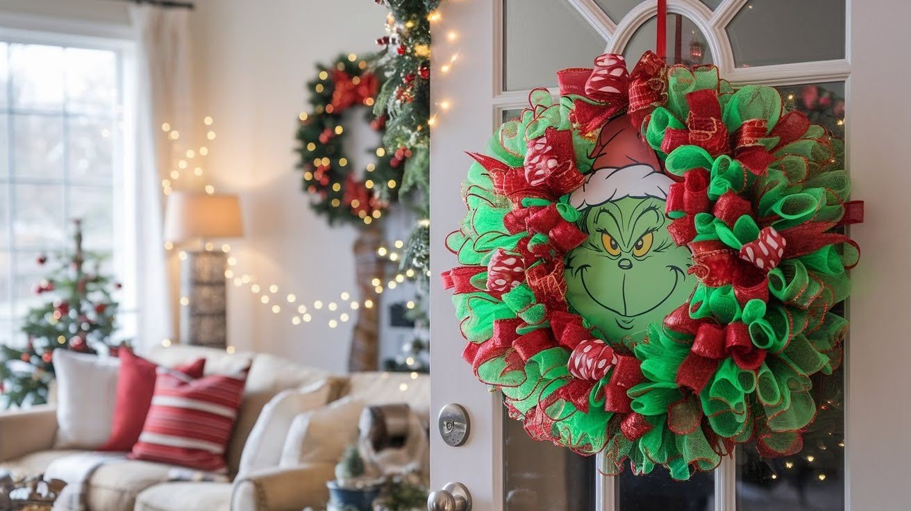 DIY Grinch Christmas Wreath